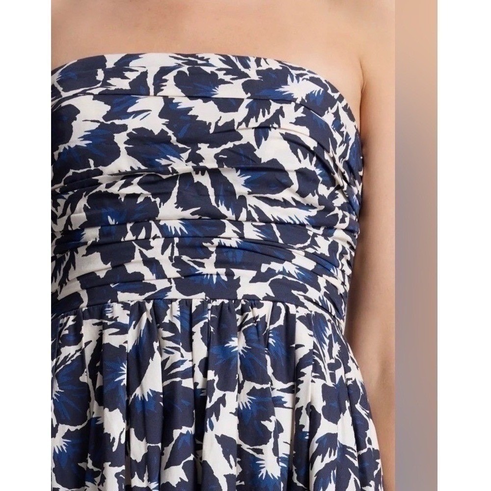 NWT A.L.C. ALC Tate Strapless Midi Dress Navy & Ivory Floral Print - Size 14